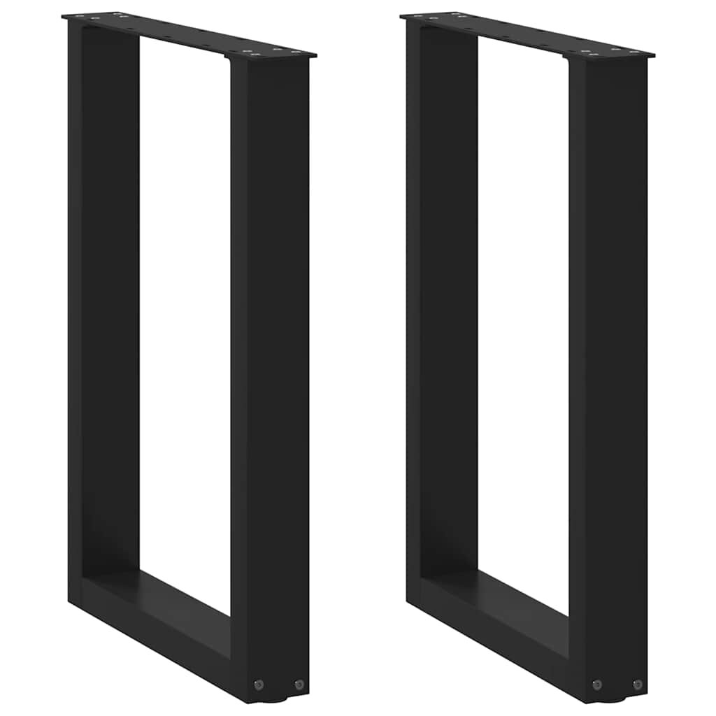 vidaXL Крака за трапезна маса U-образни 2 бр. черни 50 x (72-73) см стомана