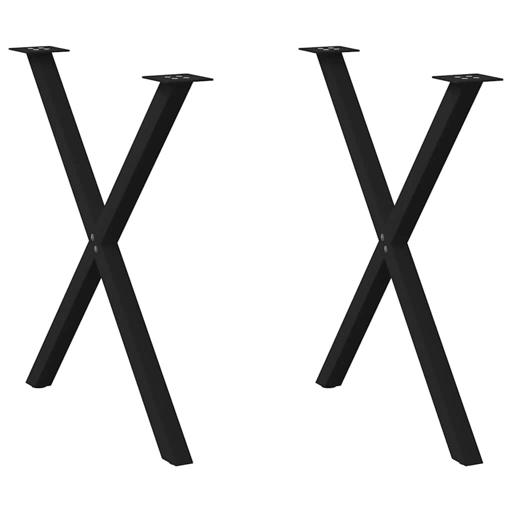 vidaXL Крака за трапезна маса X-образни 2 бр. черни 80 x (72-73) см стомана