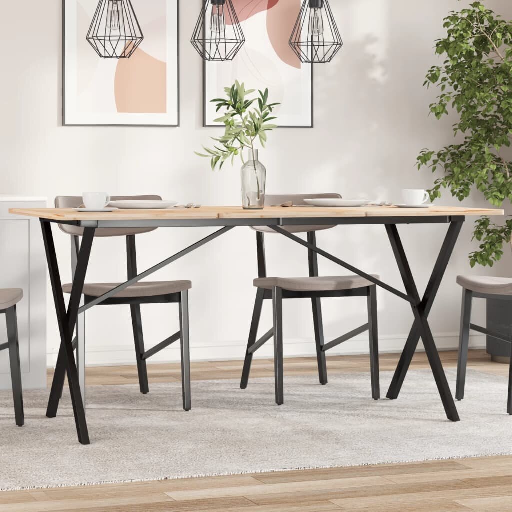 vidaXL Крака за трапезна маса X-рамка 140x60x73 см стомана