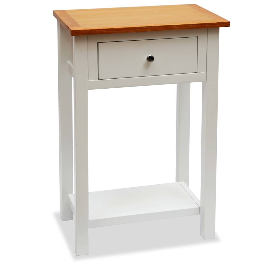 vidaXL Крайна маса 50x32x75 см дъбов масив