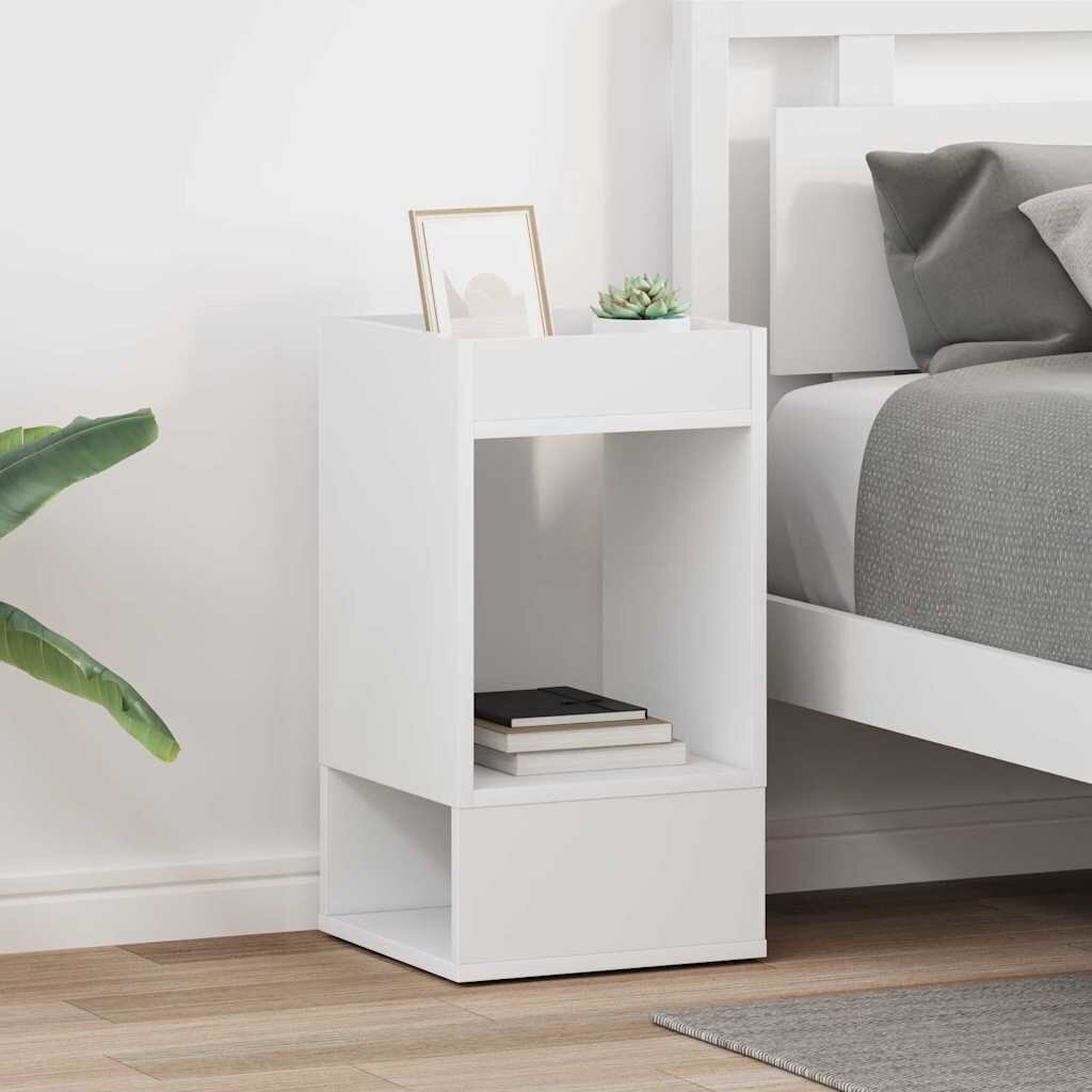 vidaXL Крайна масичка 2 бр. Бяло 30 x 30 x 56 см Инженерна дървесина