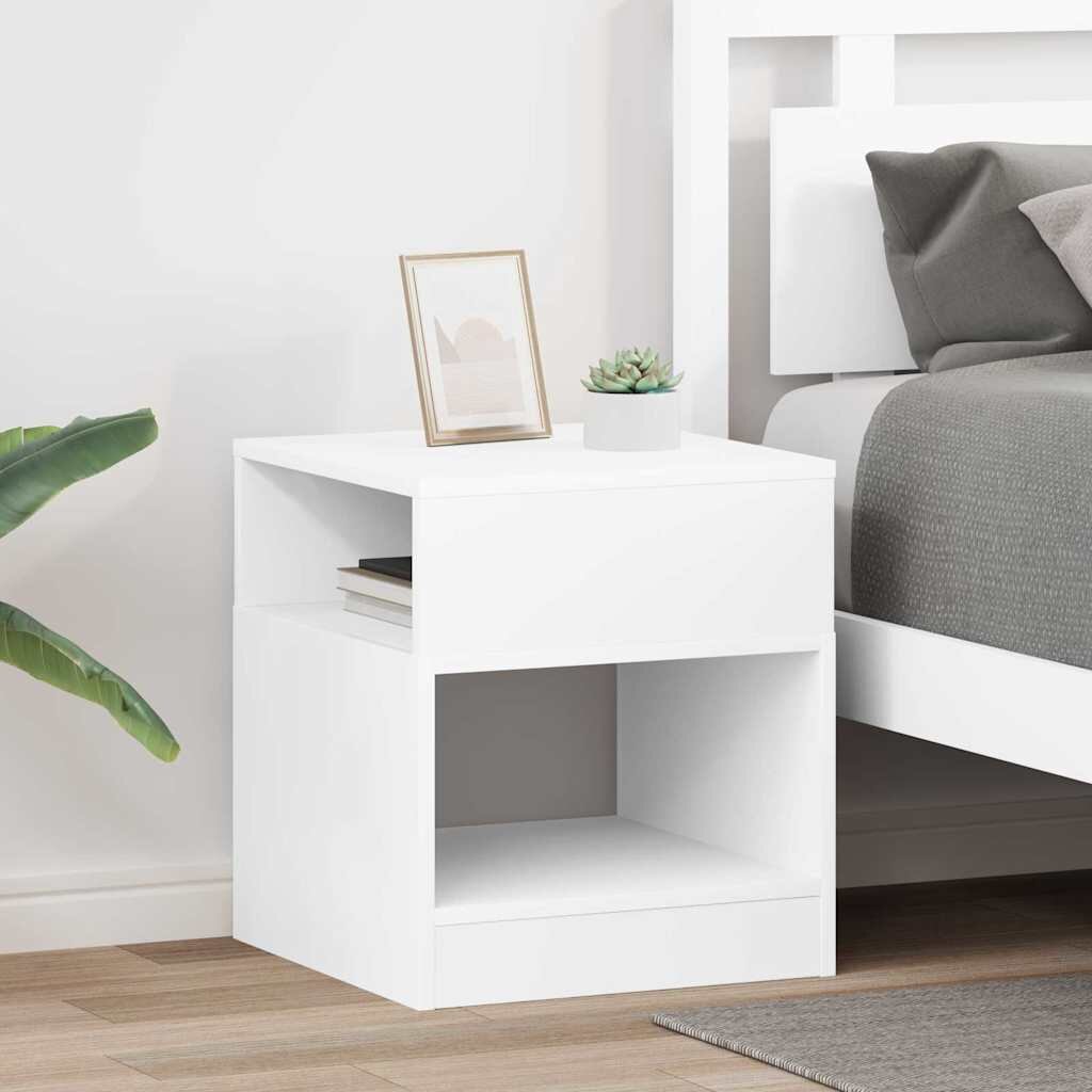 vidaXL Крайна масичка 2 бр. Бяло 405 x 40 x 45 см Инженерна дървесина