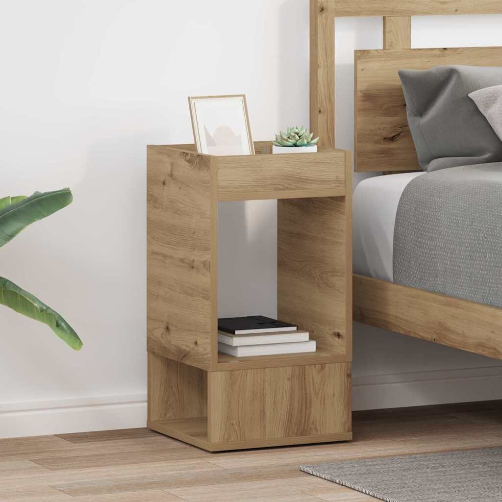 vidaXL Крайна масичка 2 бр. Дъб 30 x 30 x 56 см Инженерна дървесина