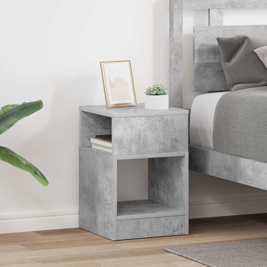 vidaXL Крайна масичка 2 бр. Циментено сиво 305 x 30 x 45 см