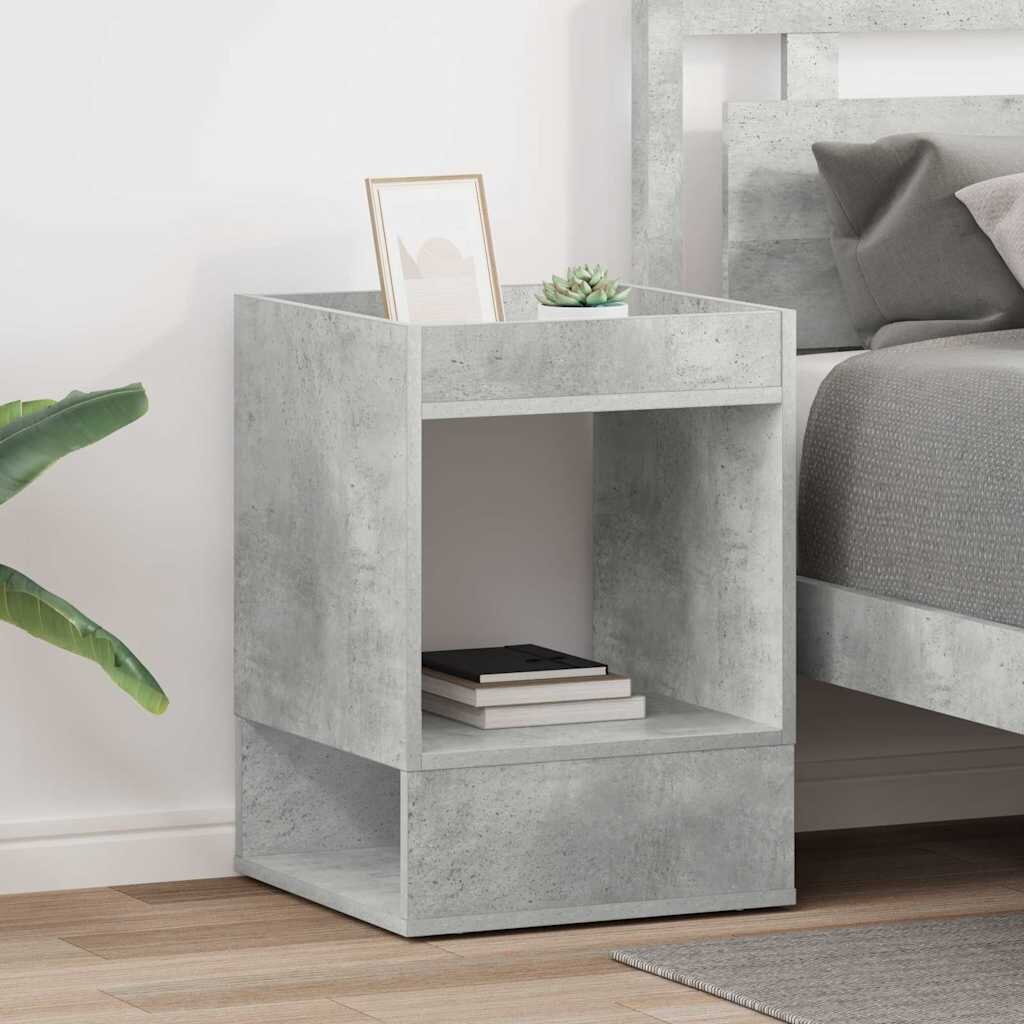 vidaXL Крайна масичка 2 бр. Циментено сиво 40 x 40 x 56 см
