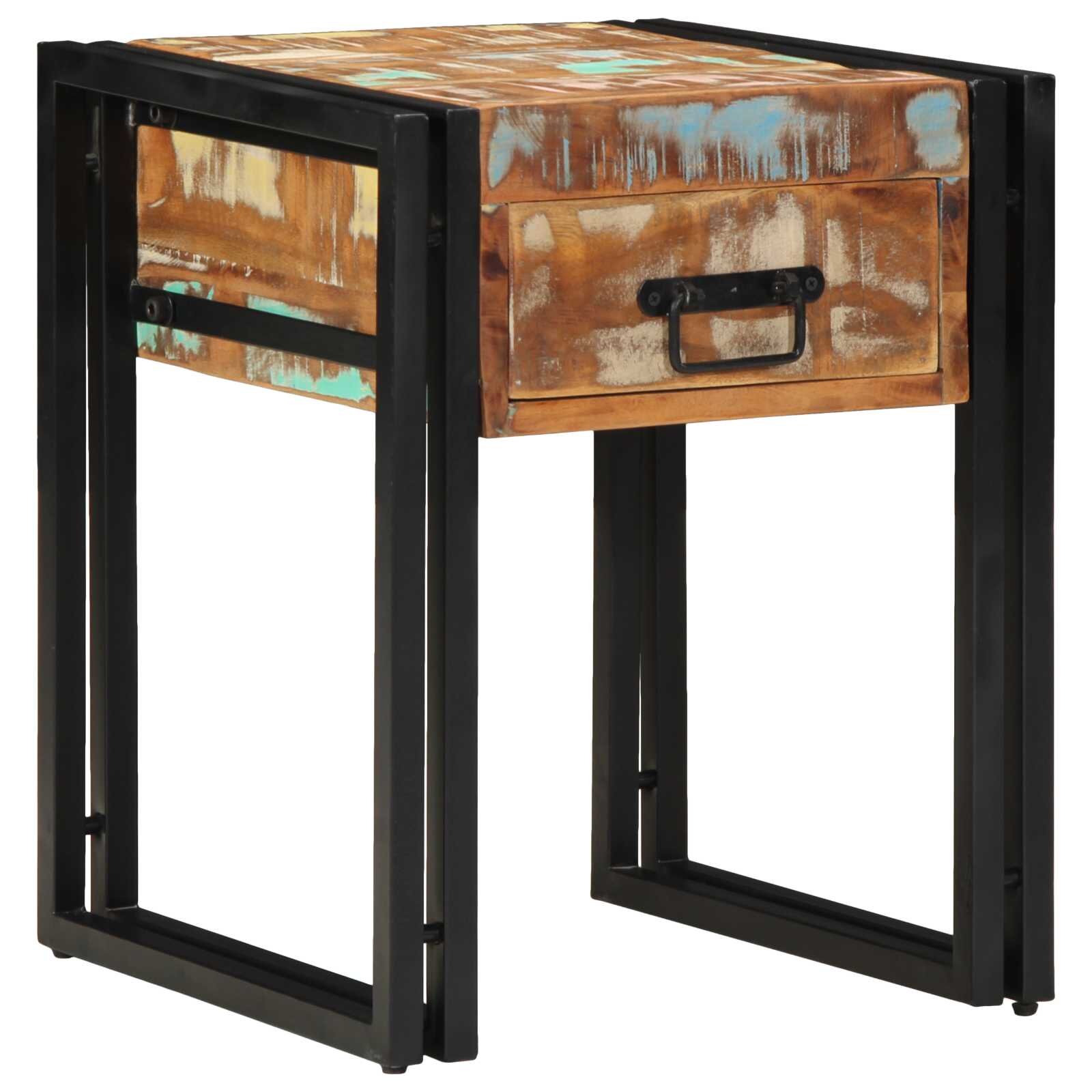vidaXL Крайна масичка 40 x 40 x 50 cm Солидно възстановено дърво