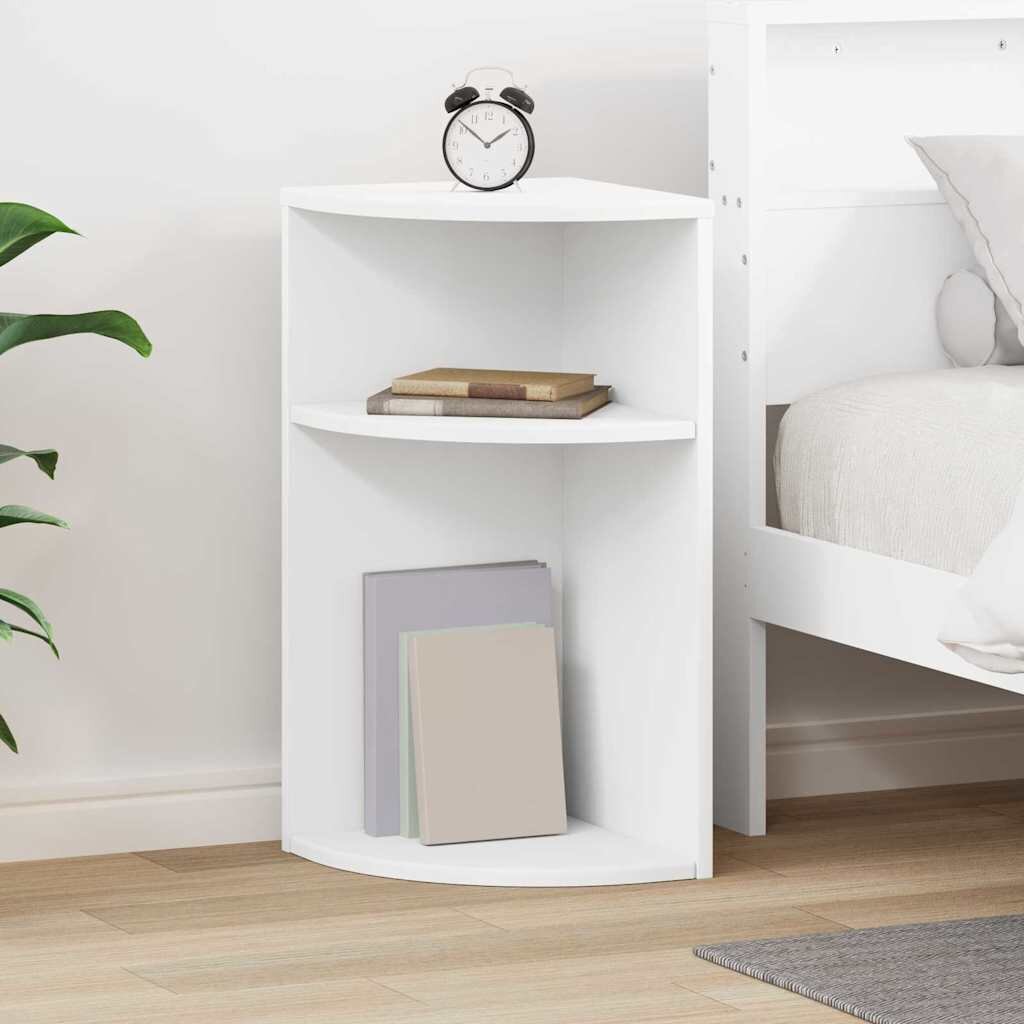 vidaXL Крайна масичка Бяло 296 x 296 x 60 см Инженерна дървесина