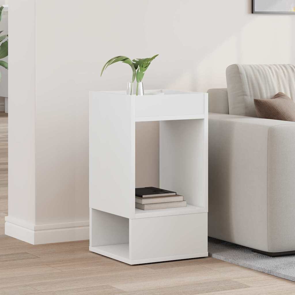 vidaXL Крайна масичка Бяло 30 x 30 x 56 см Инженерна дървесина