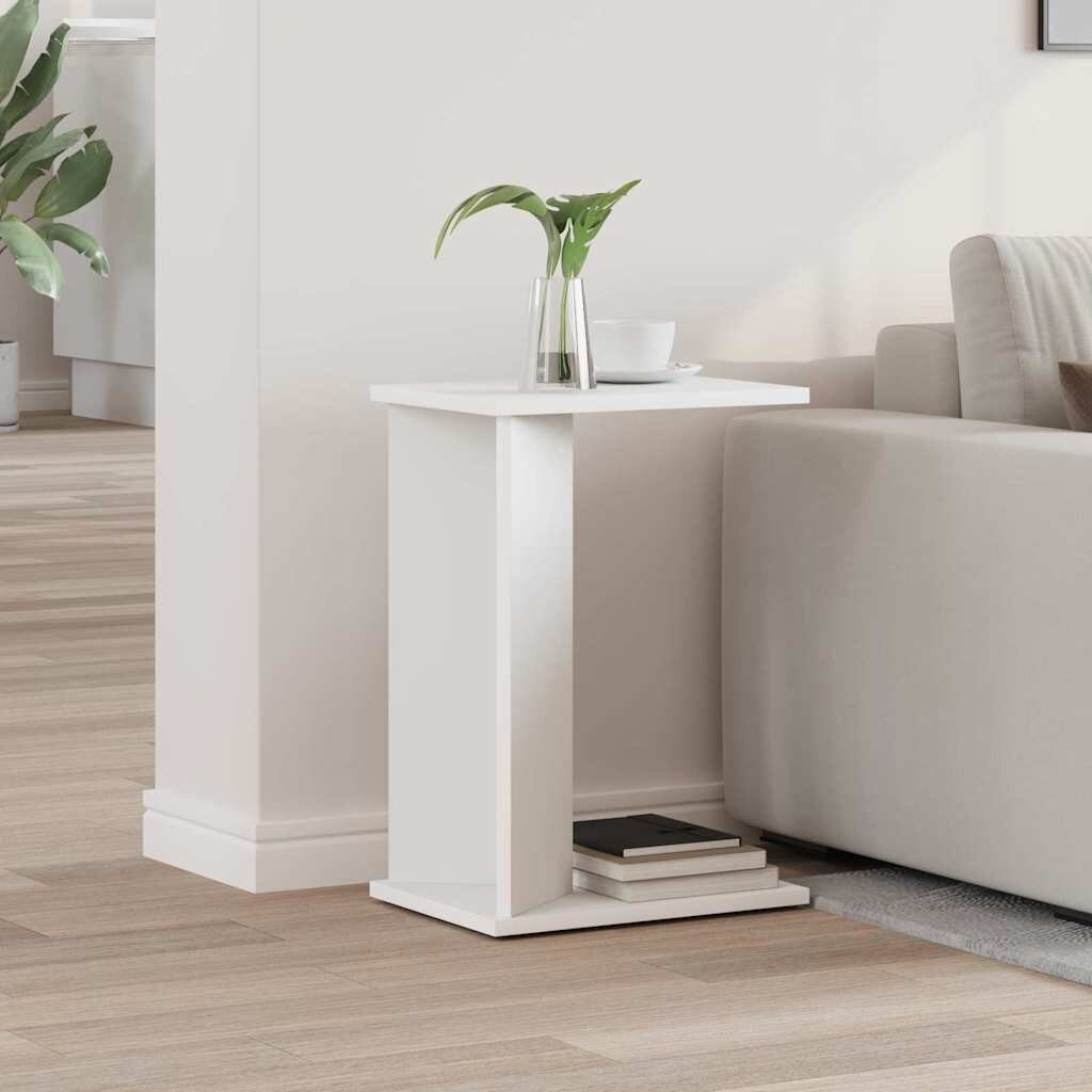 vidaXL Крайна масичка Бяло 35 x 25 x 50 см Инженерна дървесина