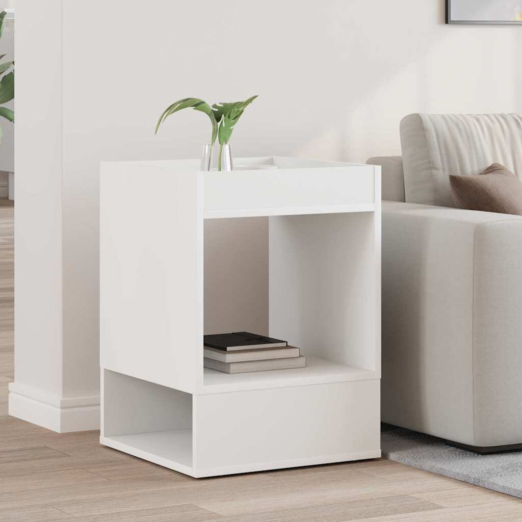 vidaXL Крайна масичка Бяло 40 x 40 x 56 см Инженерна дървесина