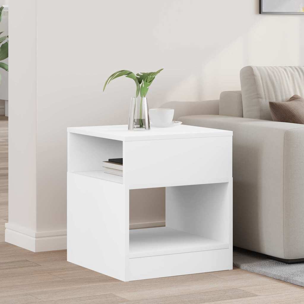 vidaXL Крайна масичка Бяло 405 x 40 x 45 см Инженерна дървесина