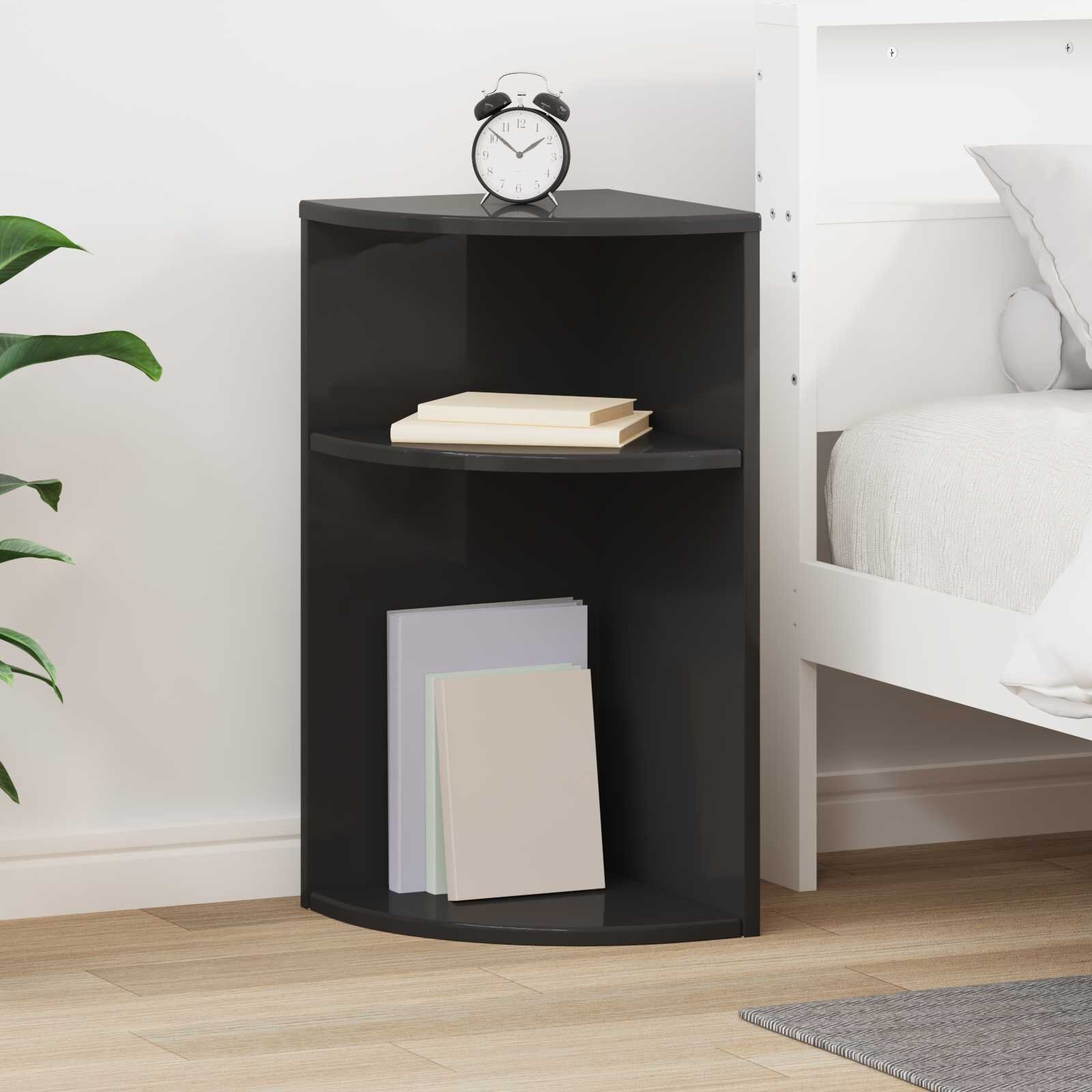 vidaXL Крайна масичка Черно 296 x 296 x 60 см Инженерна дървесина