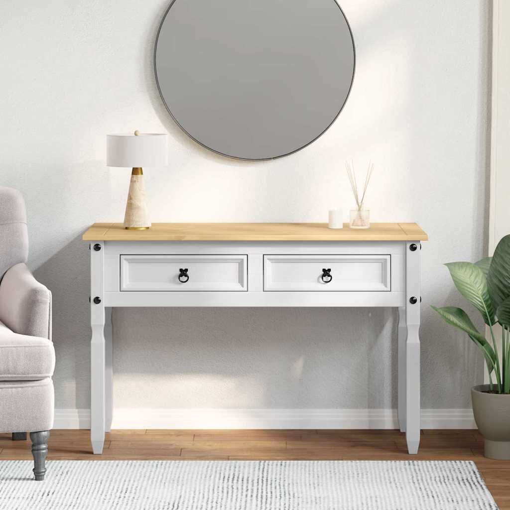 vidaXL Крайна масичка CORONA Бяло 115 x 46 x 73 см