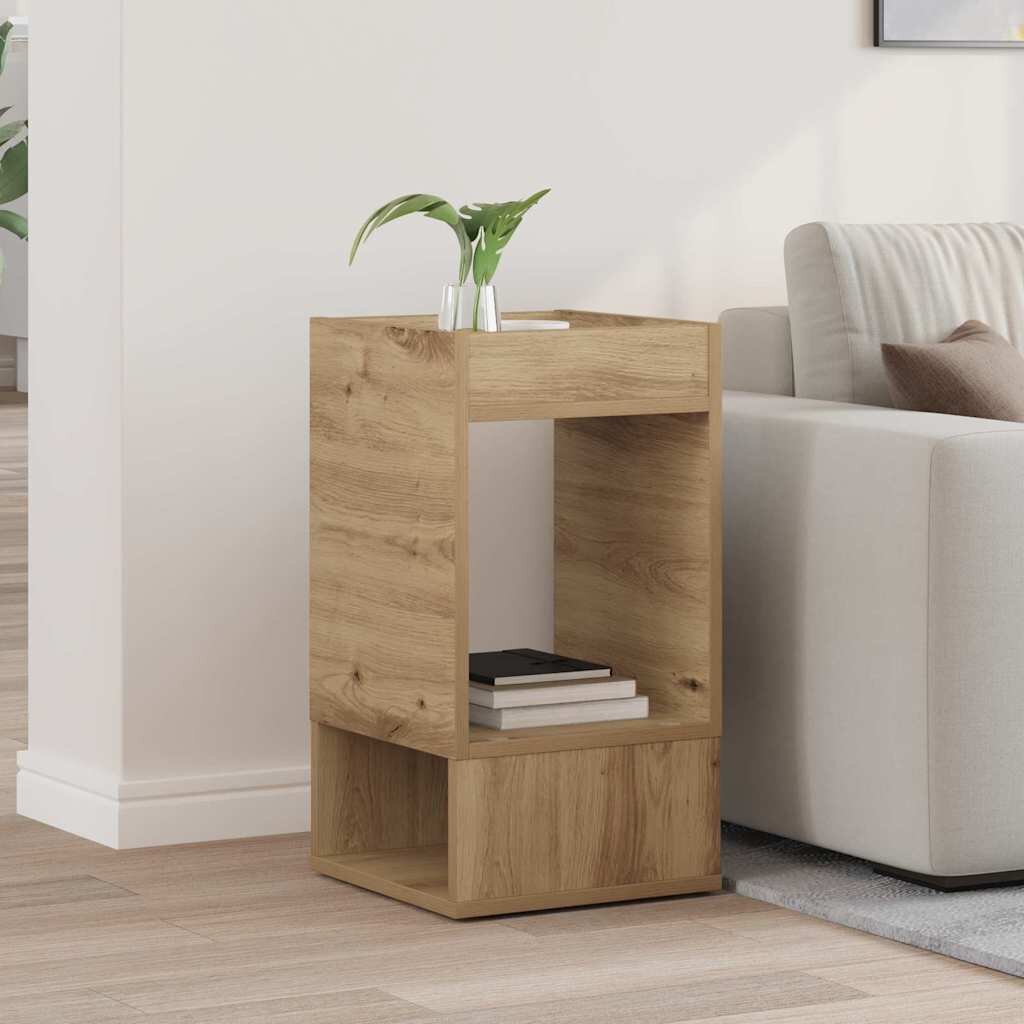 vidaXL Крайна масичка Дъб 30 x 30 x 56 см Инженерна дървесина