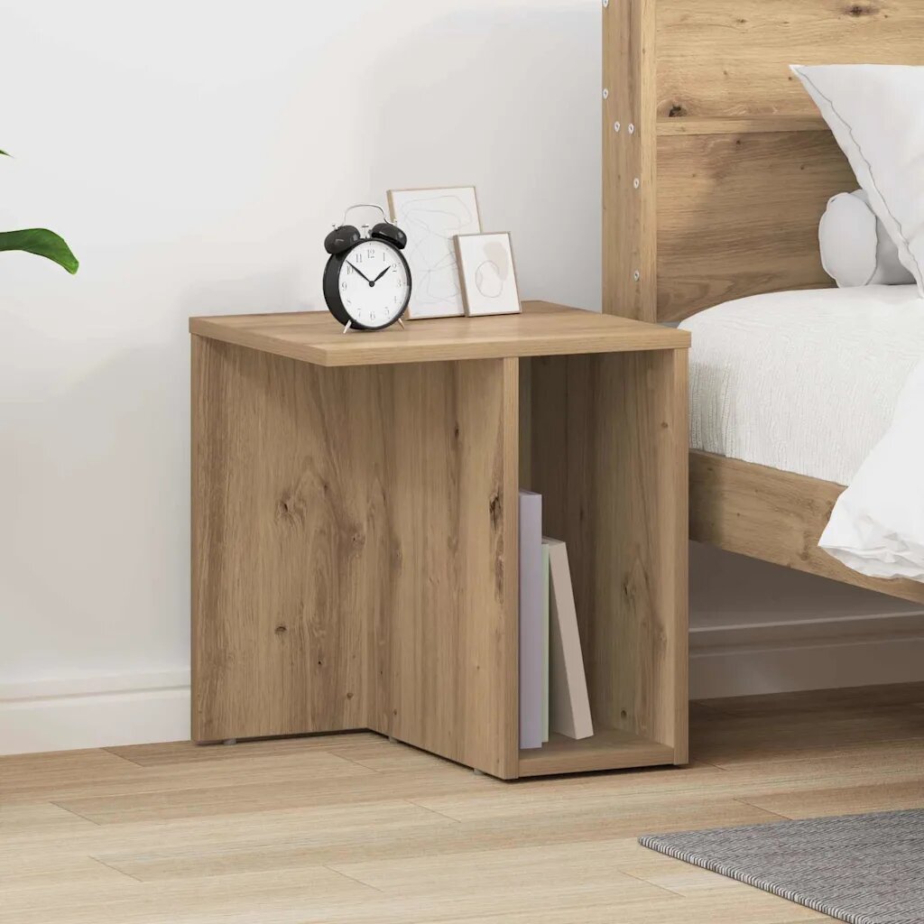 vidaXL Крайна масичка Дъб 37 x 32 x 40 см Инженерна дървесина