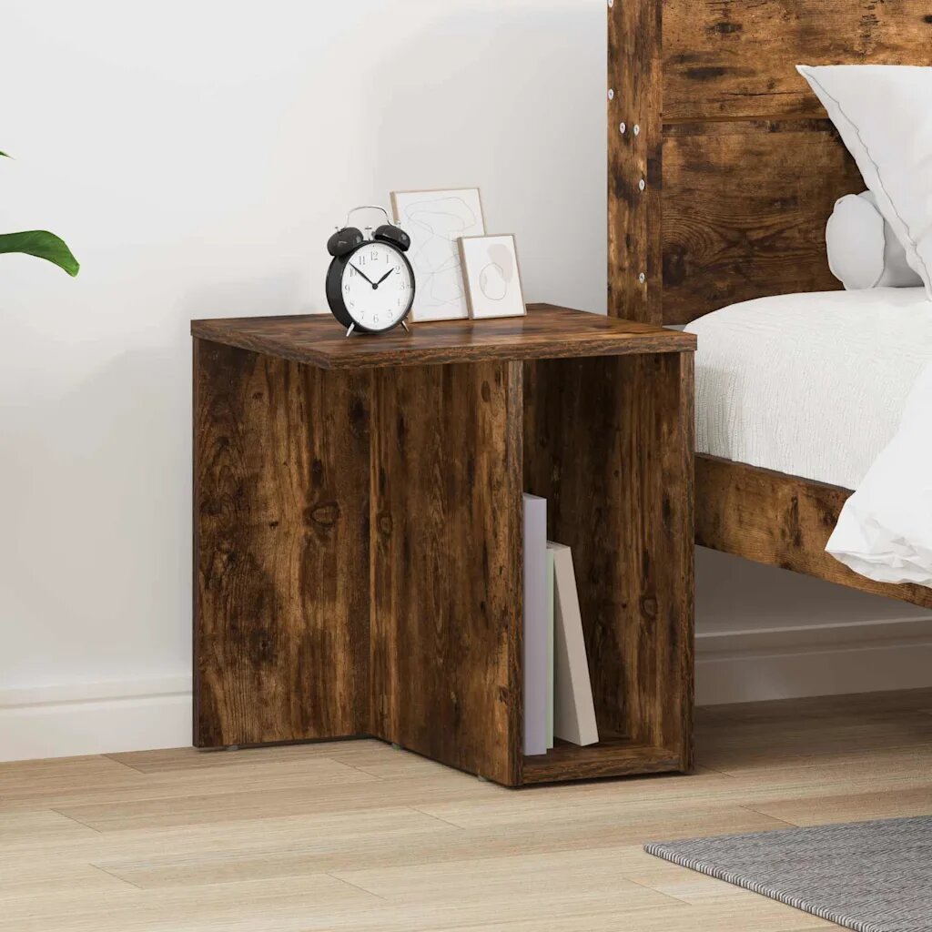 vidaXL Крайна масичка Димян дъб 37 x 32 x 40 см Инженерна дървесина