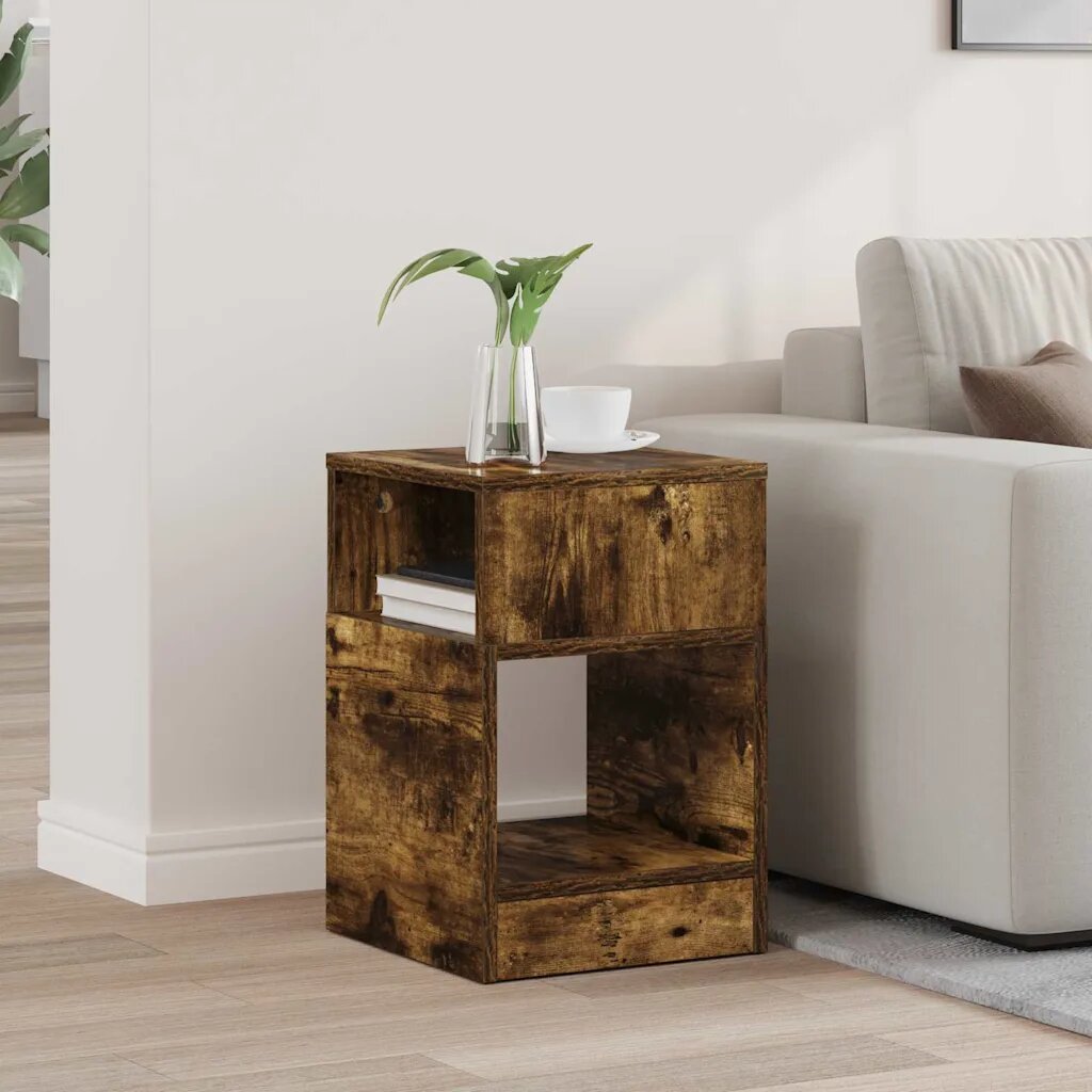 vidaXL Крайна масичка Опушен дъб 305 x 30 x 45 см Инженерна дървесина
