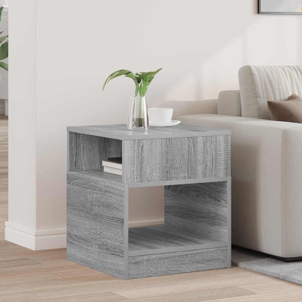 vidaXL Крайна масичка Сив Сонома 405 x 40 x 45 см Инженерна дървесина