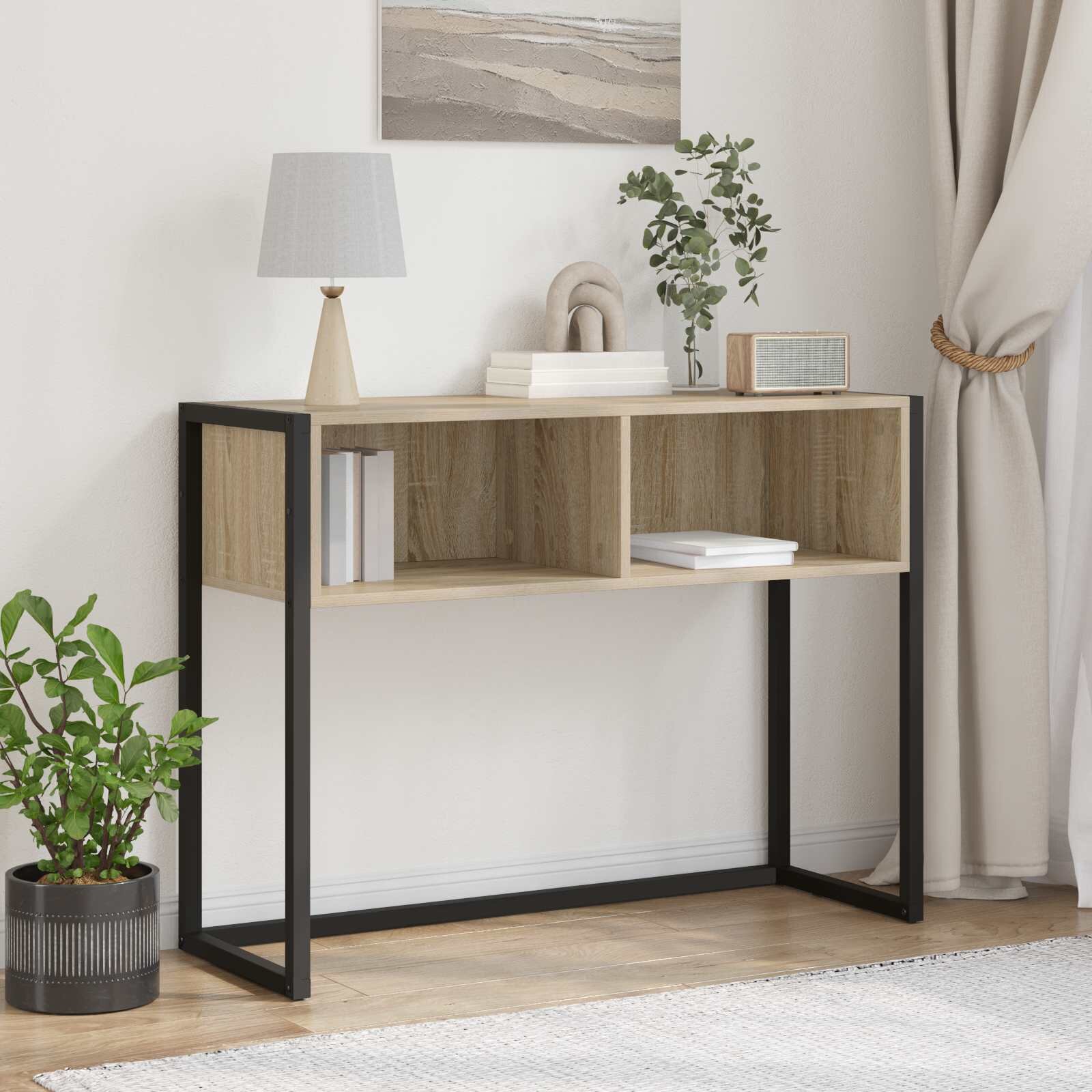 vidaXL Крайна масичка Сонома 100 x 36 x 75 см Инженерна дървесина