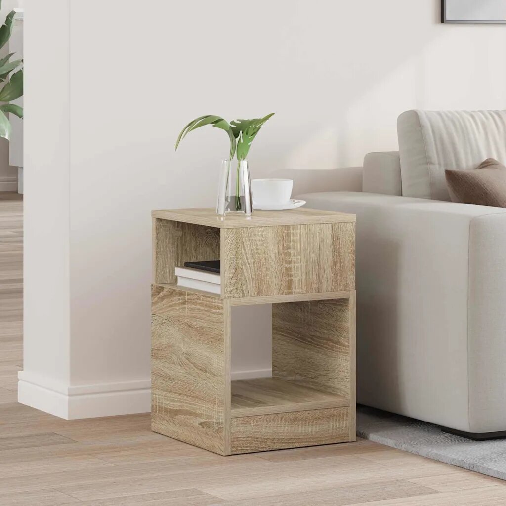 vidaXL Крайна масичка Сонома дъб 305 x 30 x 45 см Инженерна дървесина
