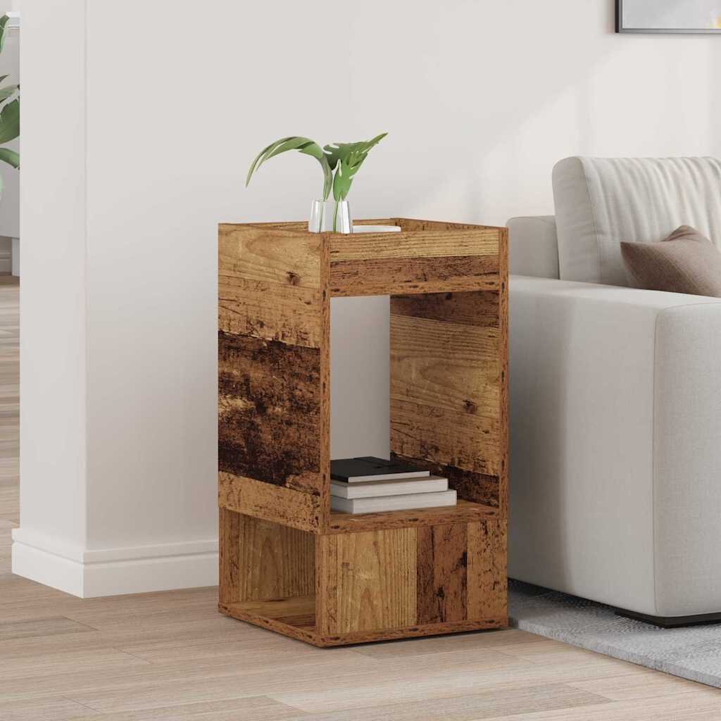 vidaXL Крайна масичка Старо дърво 30 x 30 x 56 см Инженерна дървесина