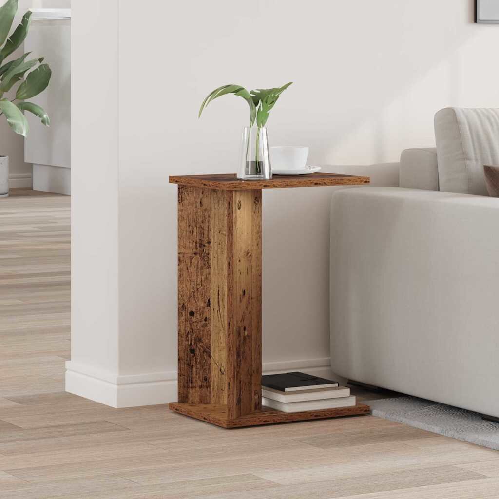 vidaXL Крайна масичка Старо дърво 35 x 25 x 50 см Инженерна дървесина