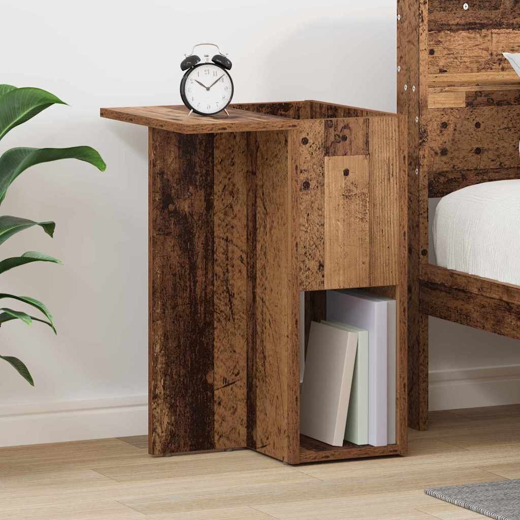 vidaXL Крайна масичка Старо дърво 35 x 40 x 55 см Инженерна дървесина
