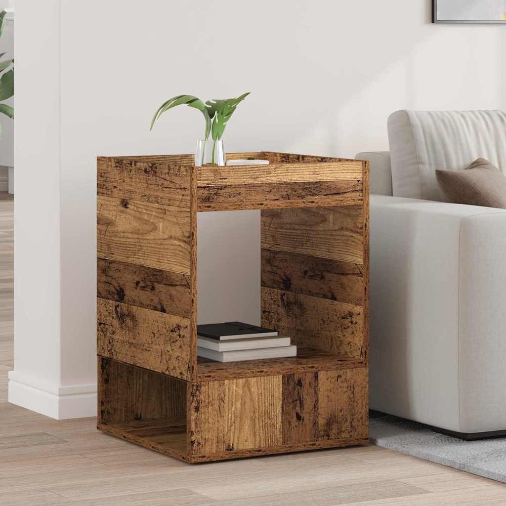 vidaXL Крайна масичка Старо дърво 40 x 40 x 56 см Инженерна дървесина