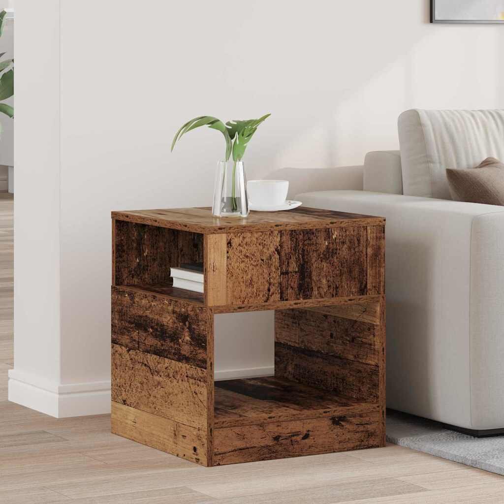 vidaXL Крайна масичка Старо дърво 405 x 40 x 45 см