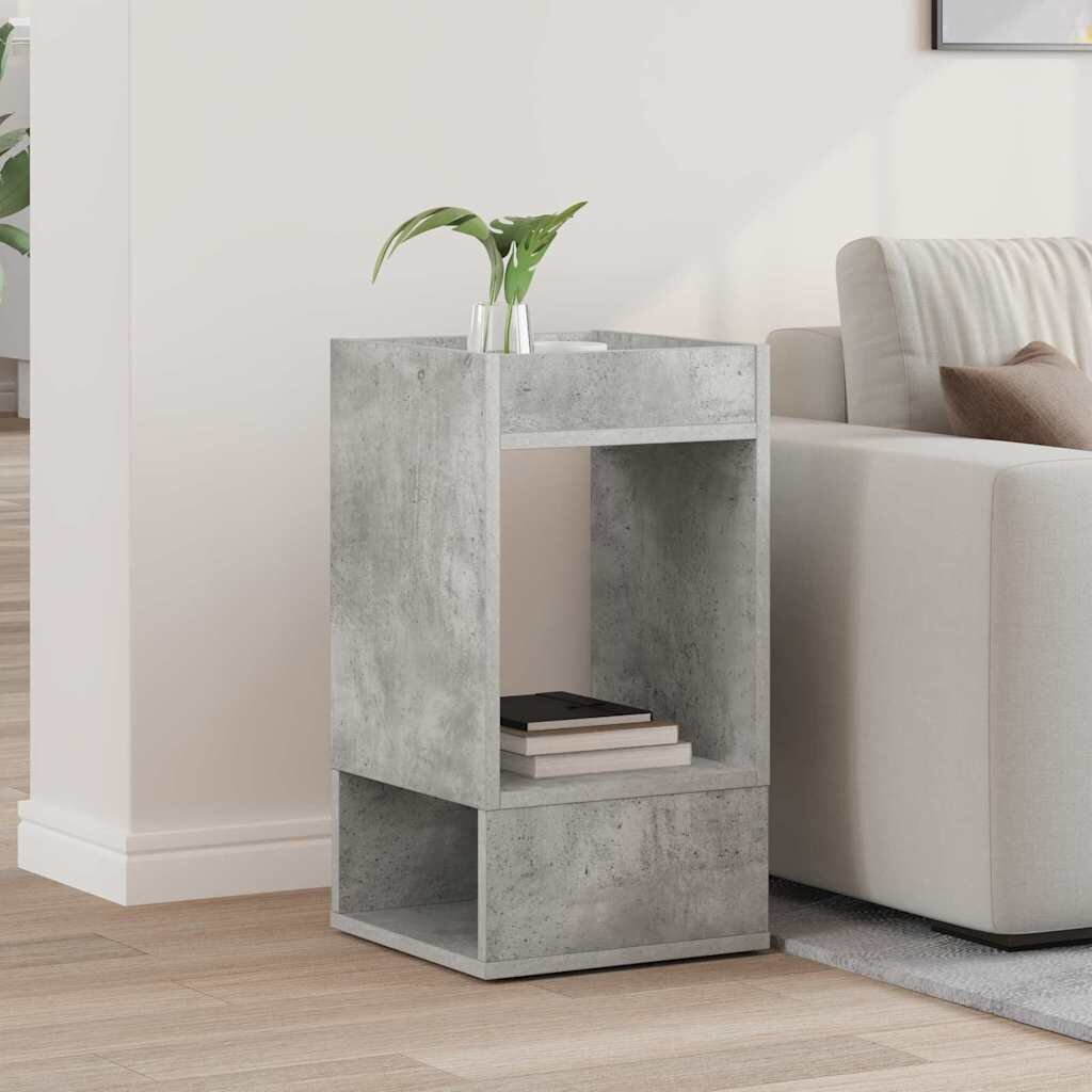 vidaXL Крайна масичка Циментено сиво 30 x 30 x 56 см
