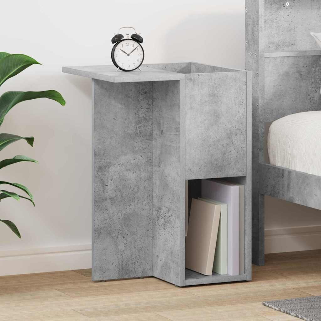 vidaXL Крайна масичка Циментено сиво 35 x 40 x 55 см