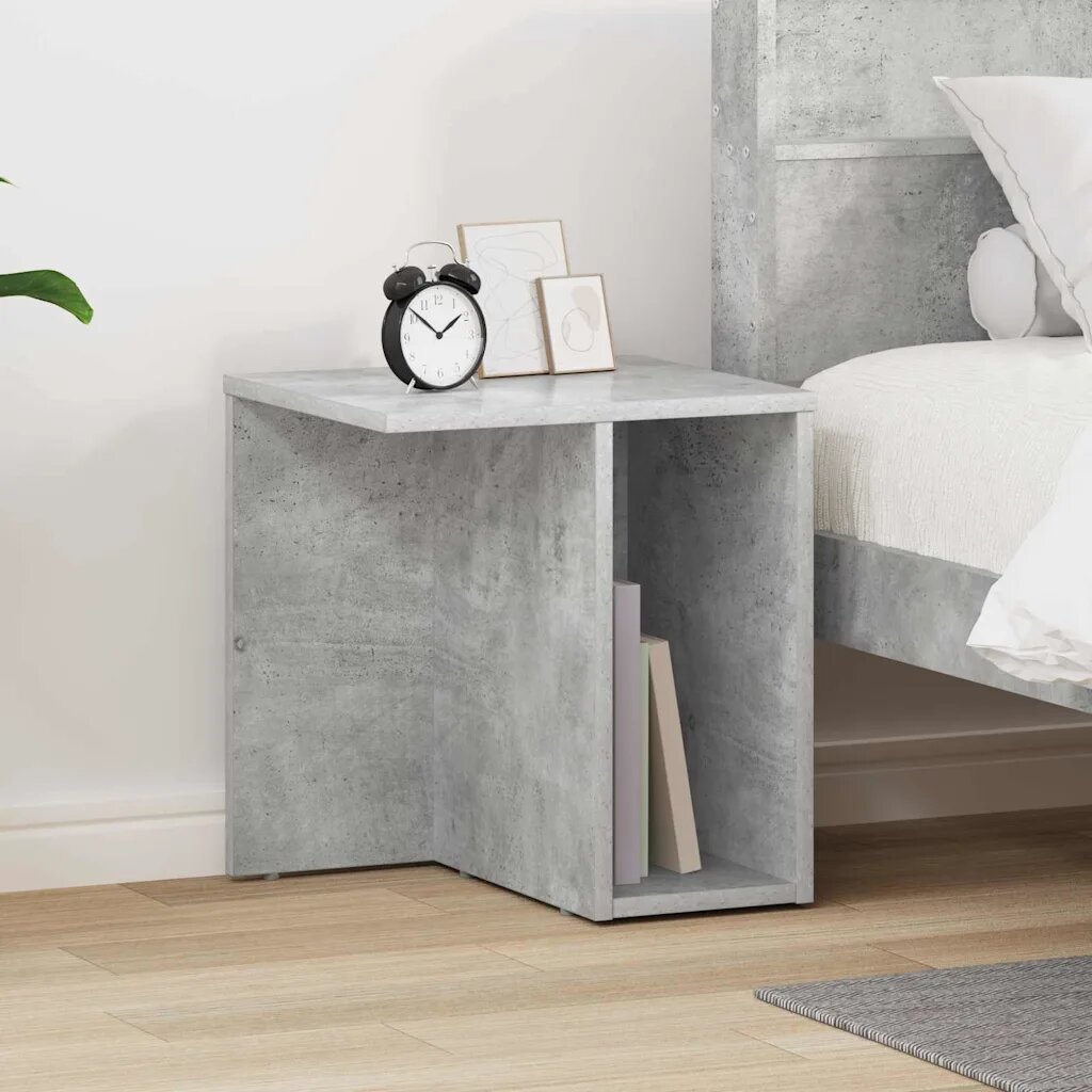 vidaXL Крайна масичка Циментено сиво 37 x 32 x 40 см