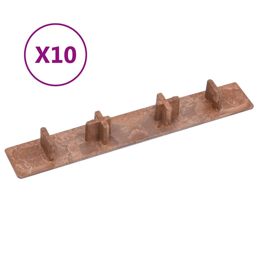 vidaXL Крайни капачки за декинг 10 бр кафяви пластмаса