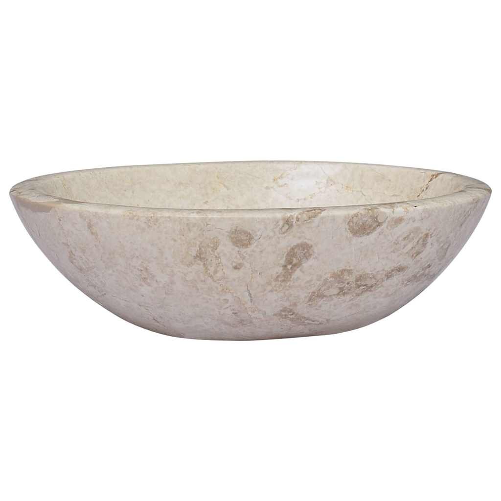 vidaXL Кремава мивка 53x40x15 см мрамор