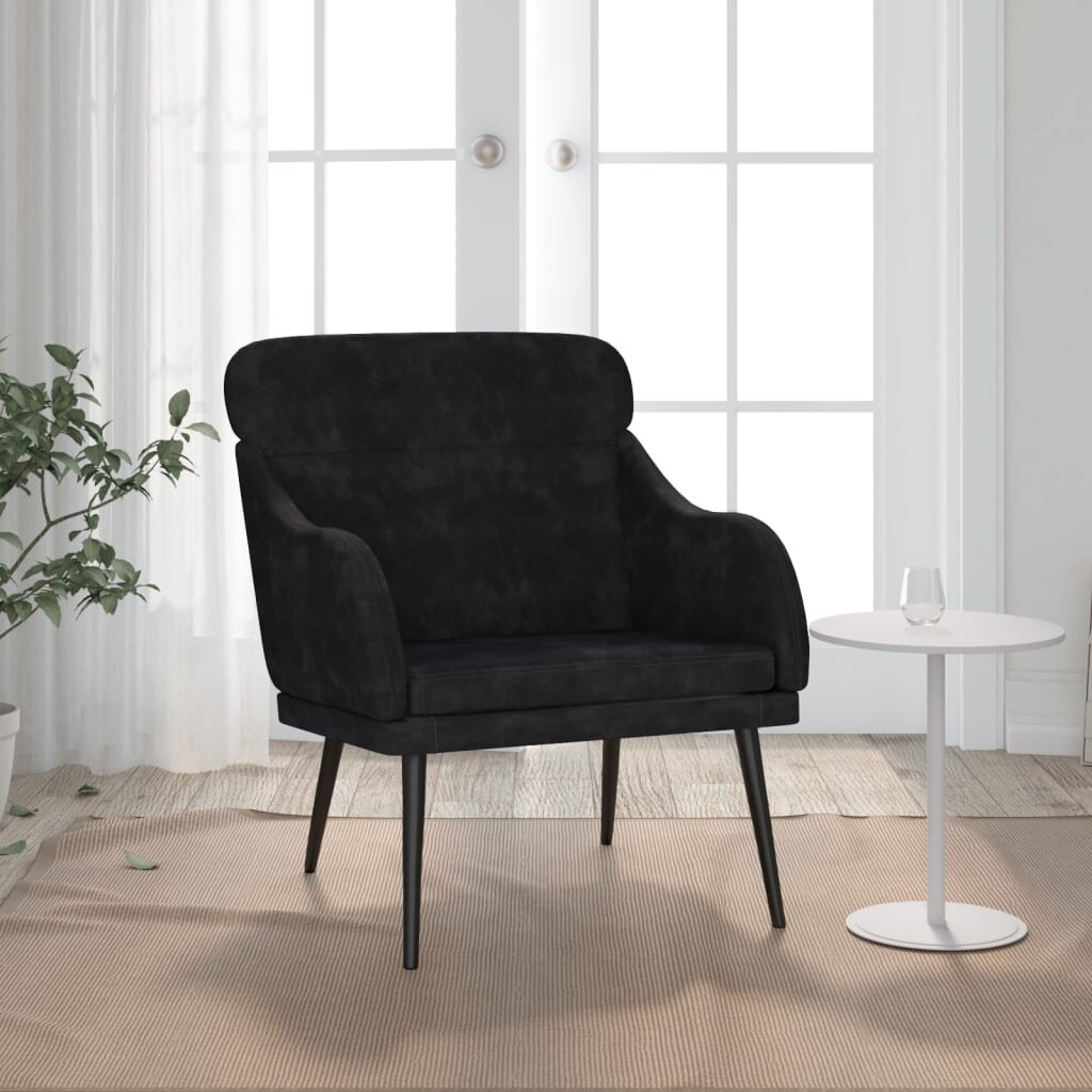 vidaXL Кресло черно 63x76x80 см кадифе