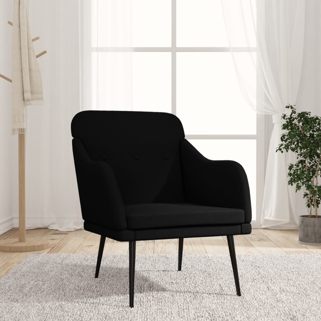 vidaXL Кресло черно 63x76x80 см текстил