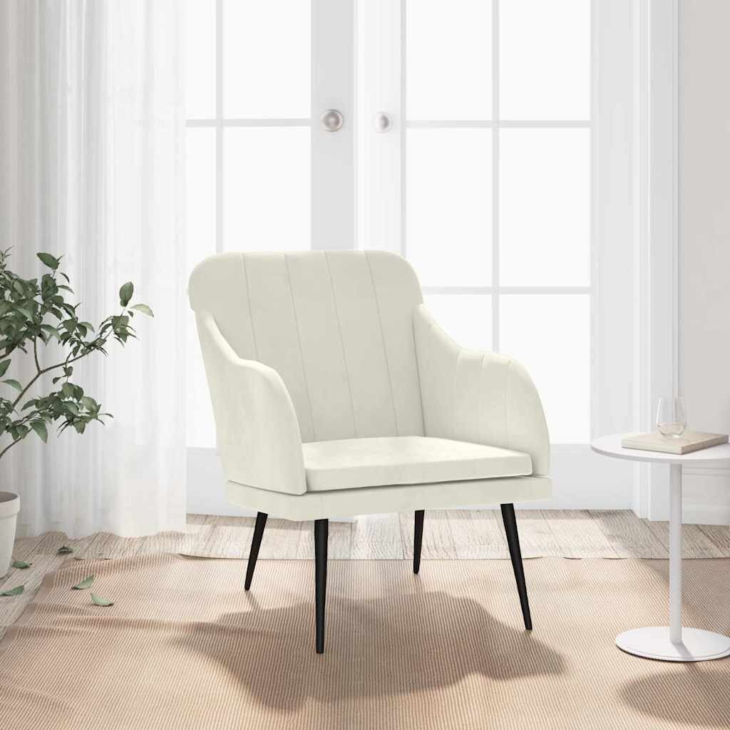vidaXL Кресло кремаво 63x76x80 см кадифе