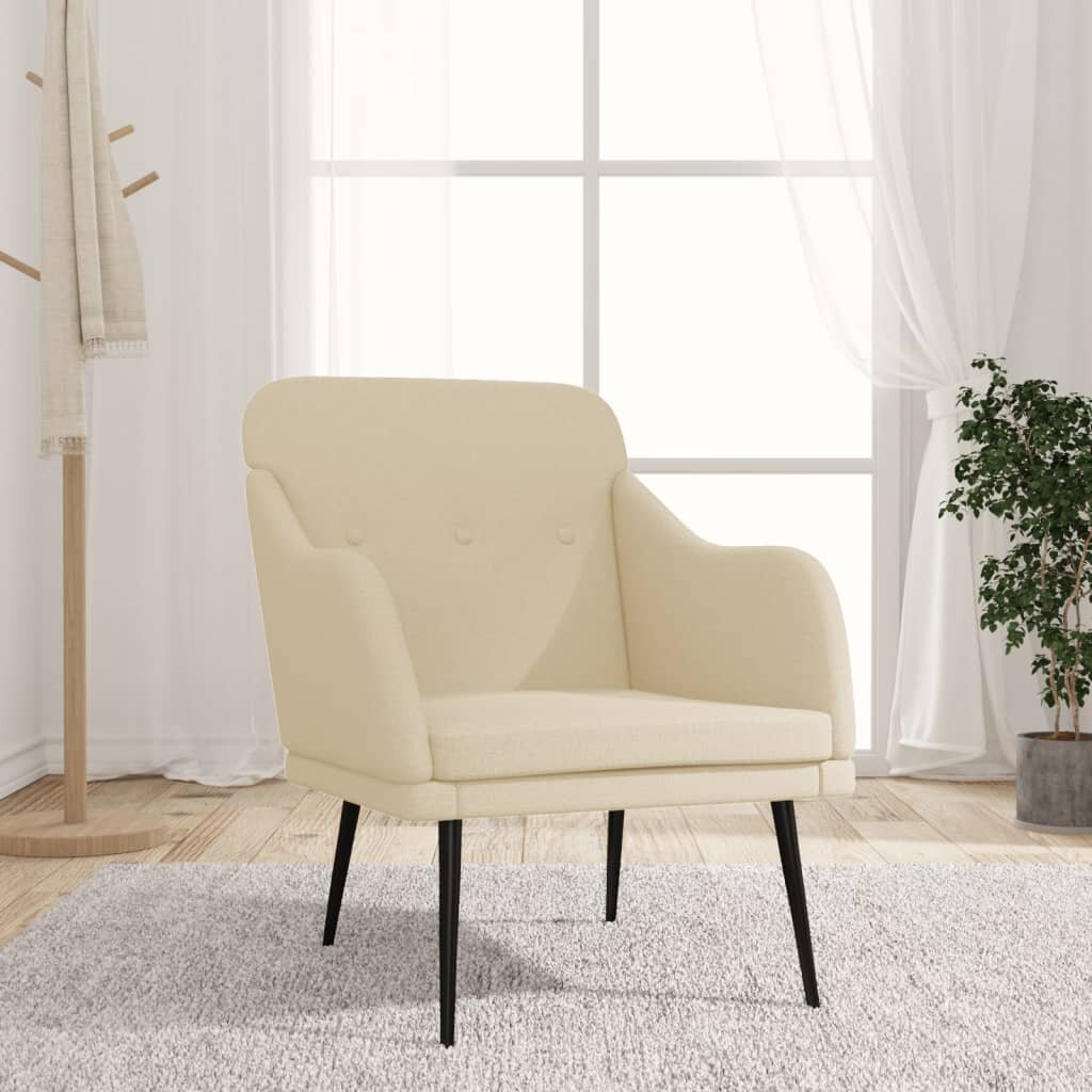 vidaXL Кресло кремаво 63x76x80 см текстил