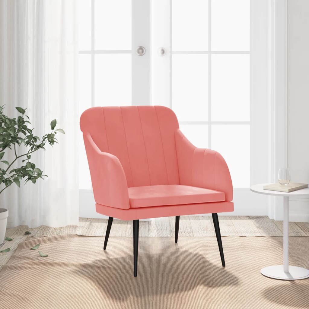 vidaXL Кресло розово 63x76x80 см кадифе