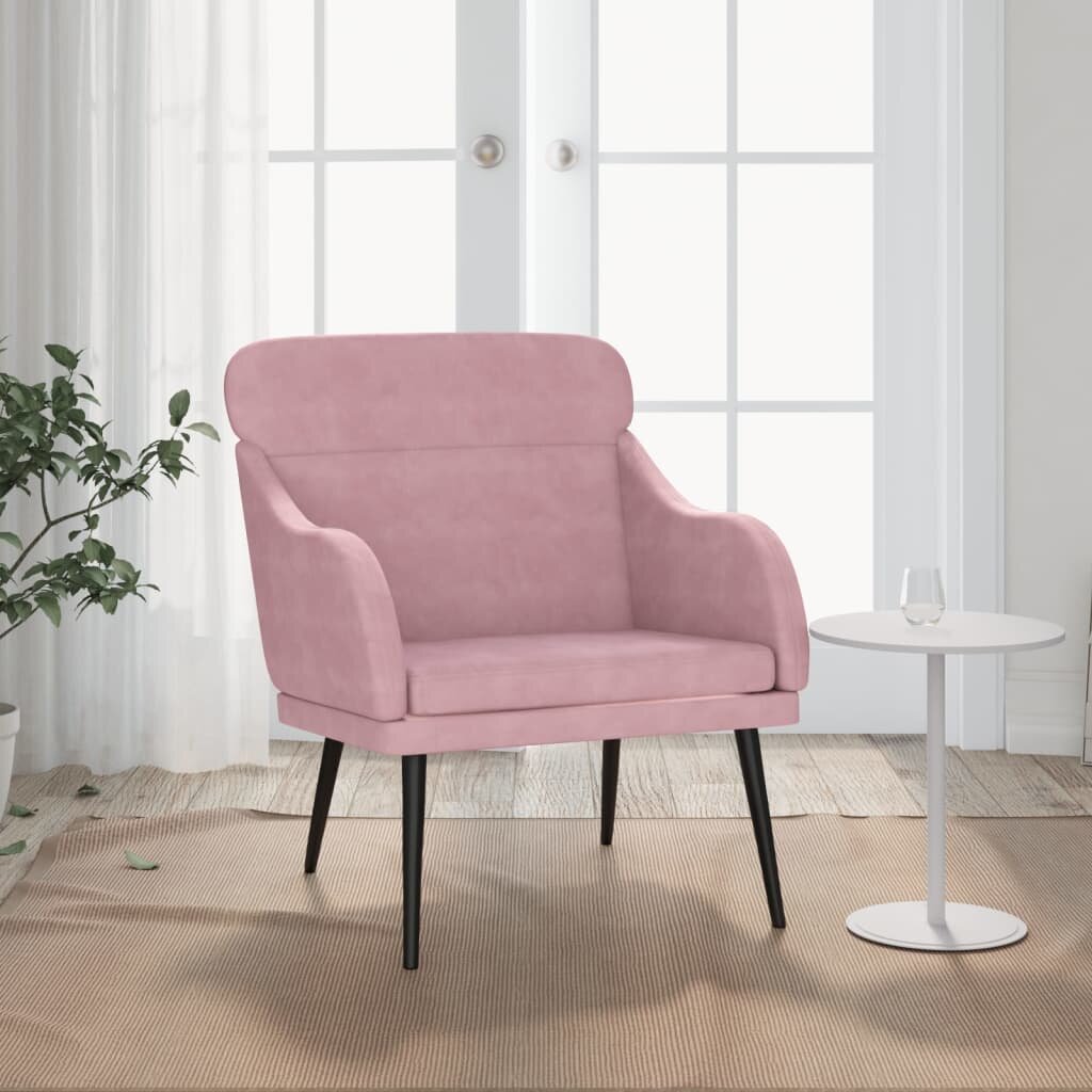 vidaXL Кресло розово 63x76x80 см кадифе