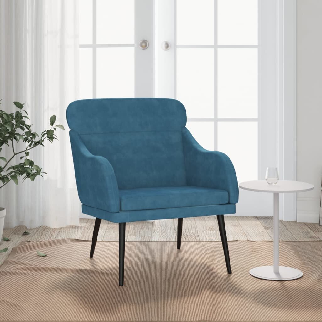 vidaXL Кресло синьо 63x76x80 см кадифе