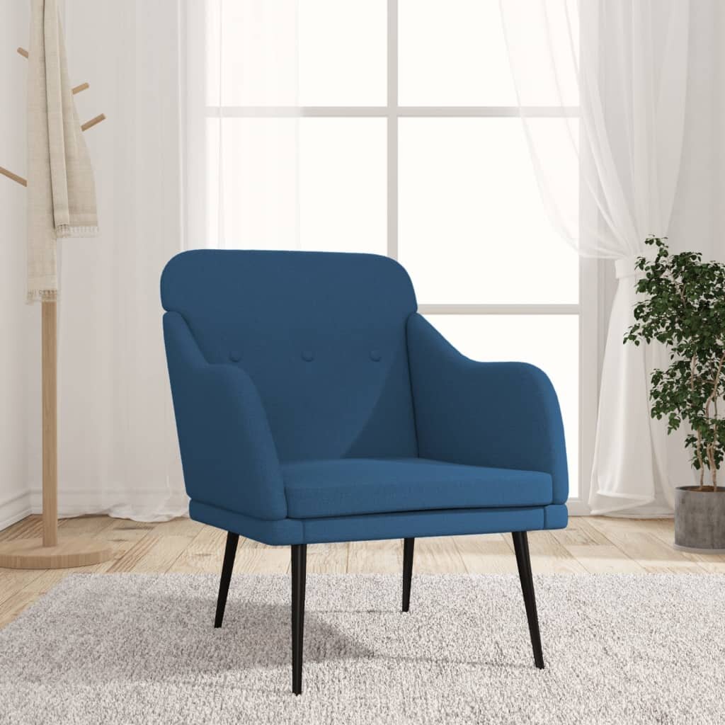 vidaXL Кресло синьо 63x76x80 см текстил
