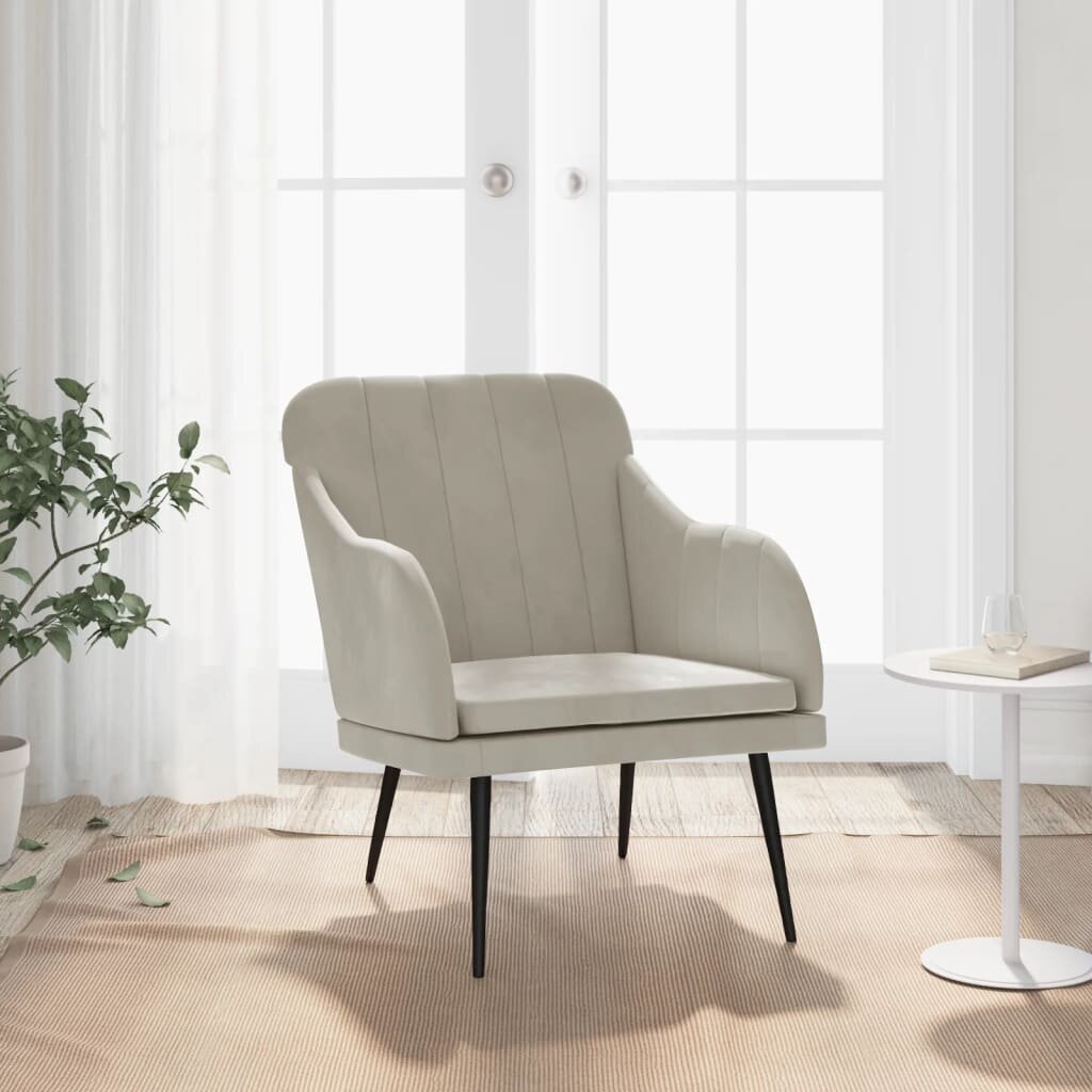 vidaXL Кресло светлосиво 63x76x80 см кадифе