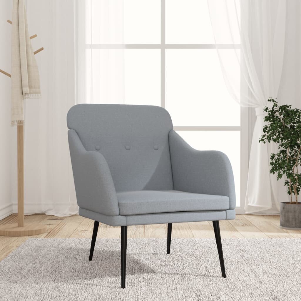 vidaXL Кресло светлосиво 63x76x80 см текстил