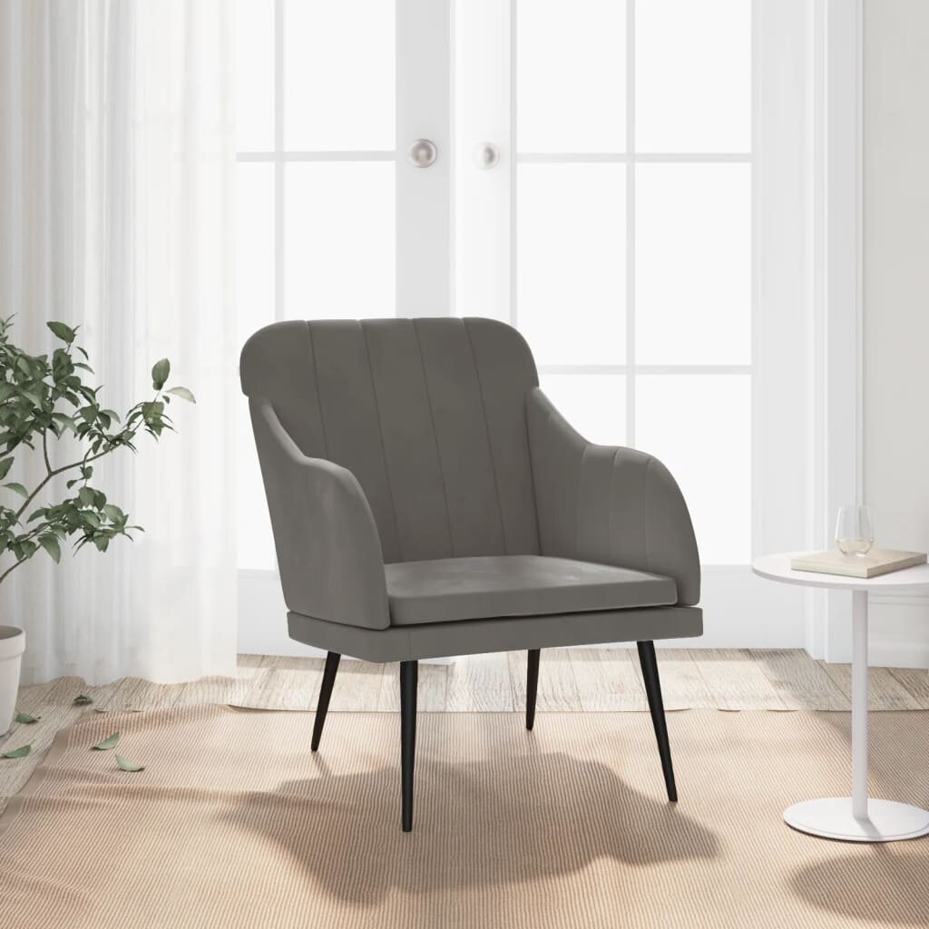 vidaXL Кресло тъмносиво 63x76x80 см кадифе