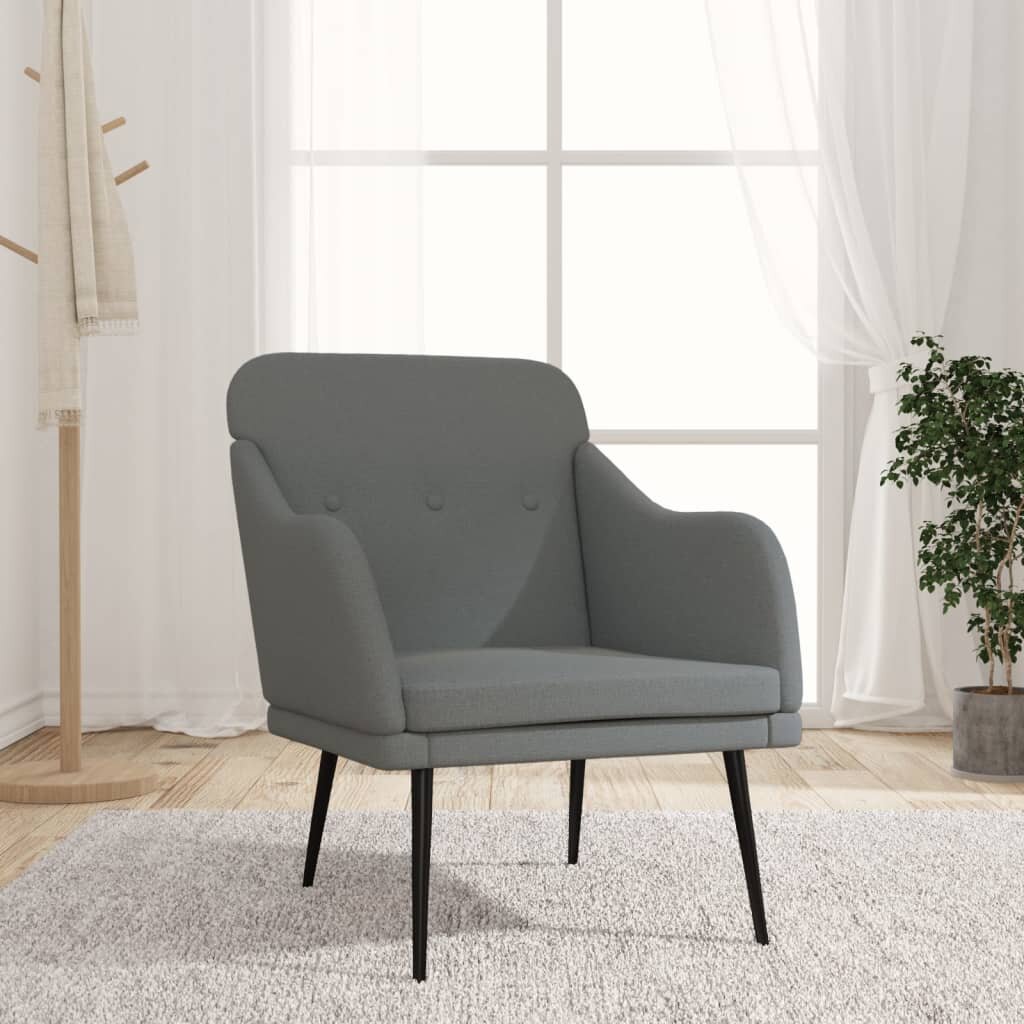 vidaXL Кресло тъмносиво 63x76x80 см текстил