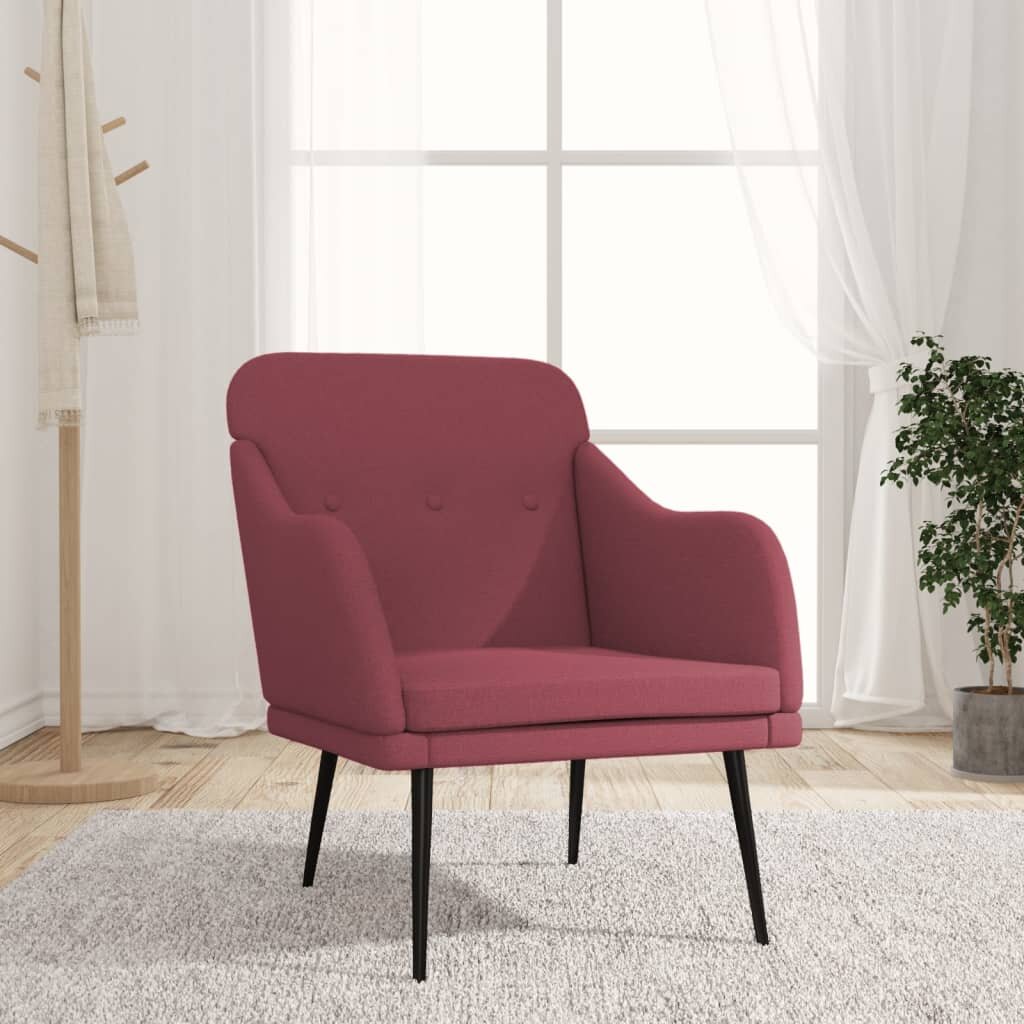 vidaXL Кресло виненочервено 63x76x80 см текстил