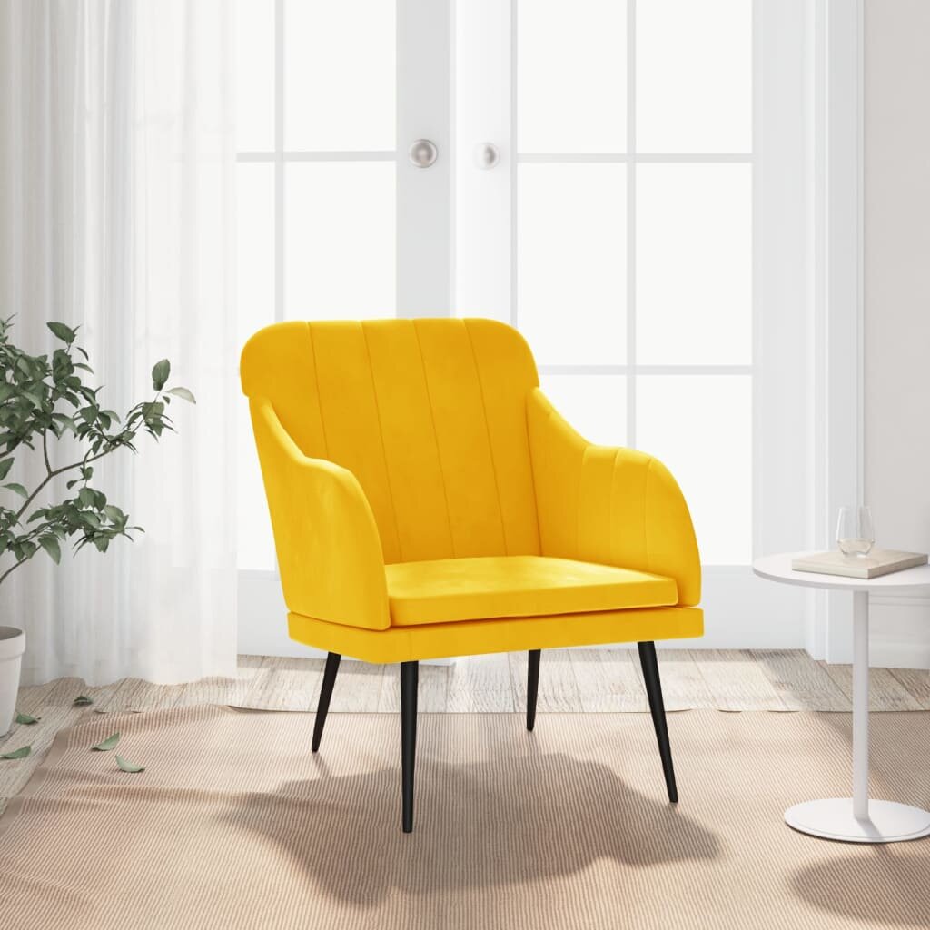 vidaXL Кресло жълто 63x76x80 см кадифе
