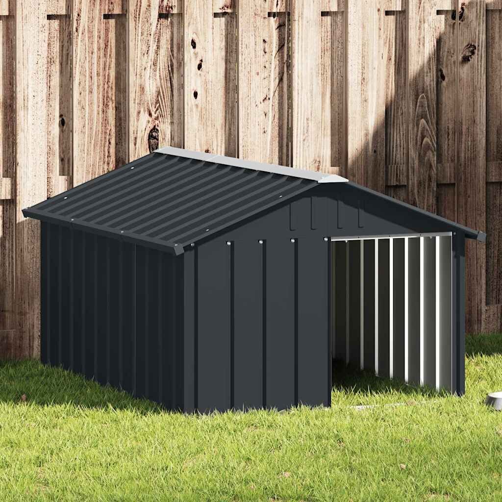 vidaXL Кучешка къща антрацит 1165x153x815 см поцинкована стомана