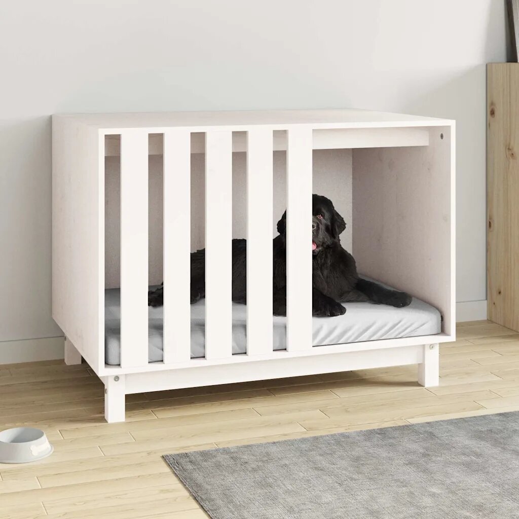 vidaXL Кучешка къща Бяло 90 x 60 x 67 см